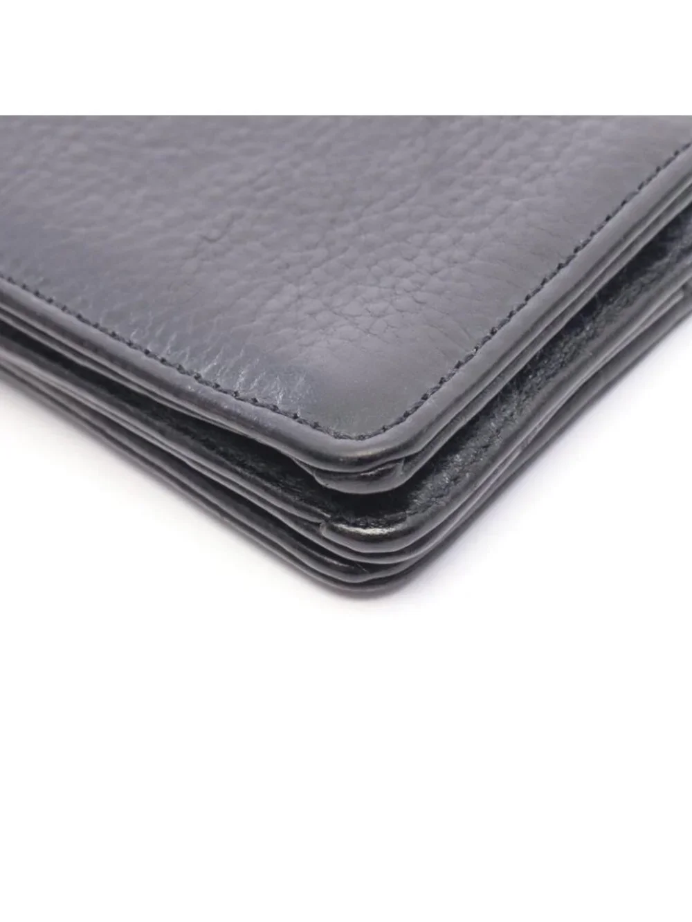 Chrome Hearts Card Case Scroll Label 3 Pocket Leather